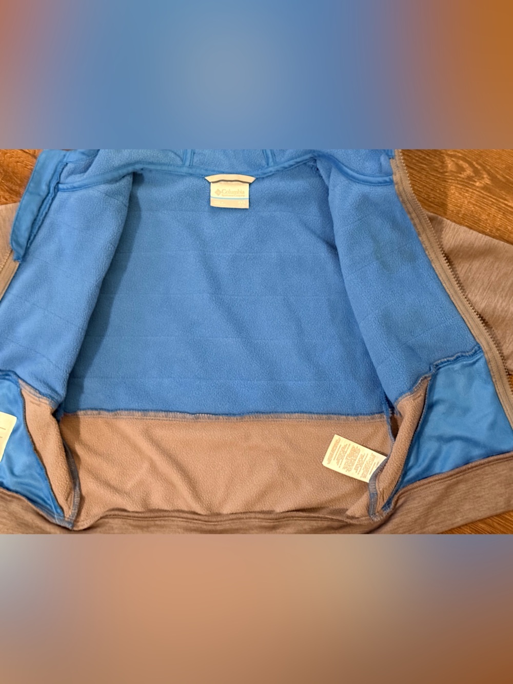 Columbia Kids Hooded Jacket in Royal Blue and Heather Gray - Picture 6 of 6